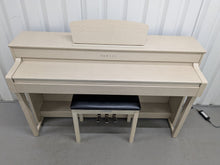 Load image into Gallery viewer, Yamaha Clavinova CLP-635 CLP-635WA Digital Piano and stool in white ash stock # 25296
