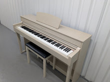 Load image into Gallery viewer, Yamaha Clavinova CLP-635 CLP-635WA Digital Piano and stool in white ash stock # 25296
