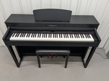 Load image into Gallery viewer, Yamaha Clavinova CLP-430 Digital Piano and stool in satin black stock #25307
