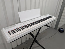 Load image into Gallery viewer, Yamaha P-115 digital portable piano with collapsible stand and pedal white stock #25325
