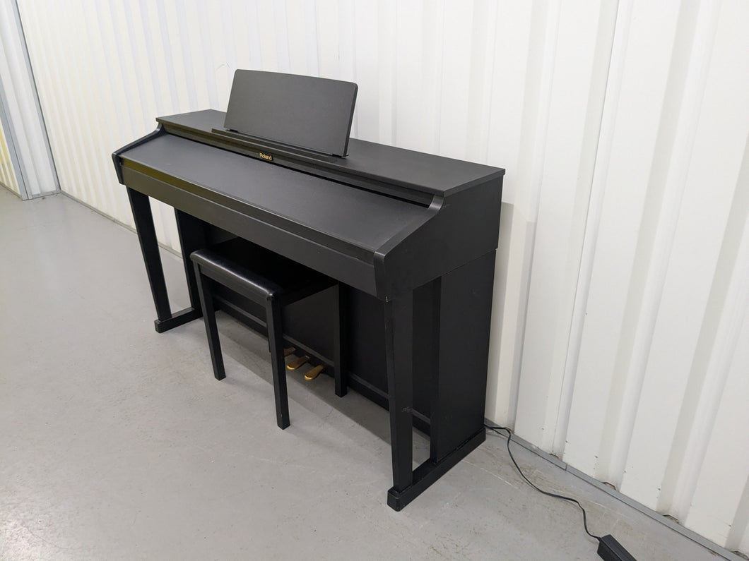 Roland HP503 digital piano and stool in satin black finish stock number 25308