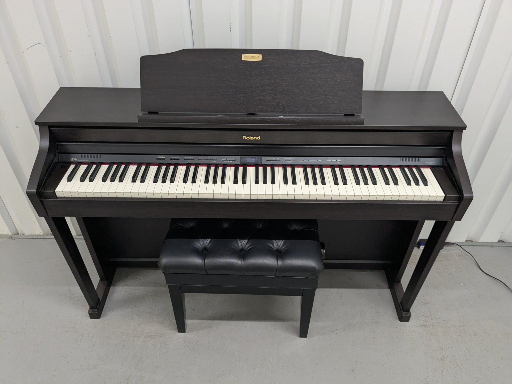 Roland HP506 Digital Piano in rosewood wooden action keys + stool
