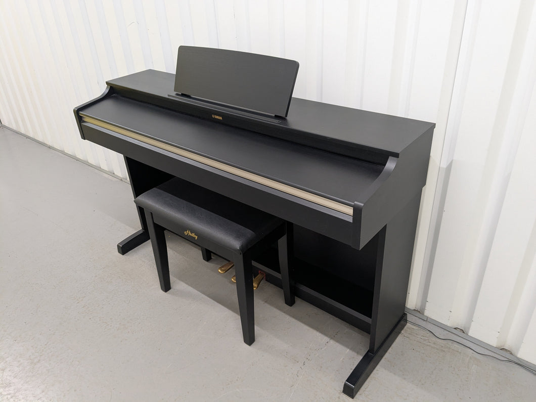 Yamaha Arius YDP-162 Digital Piano and stool in satin black, clavinova keyboard stock #25346