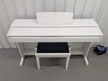 Load image into Gallery viewer, Yamaha Arius YDP-144 digital piano and stool in satin white stock nr 25376
