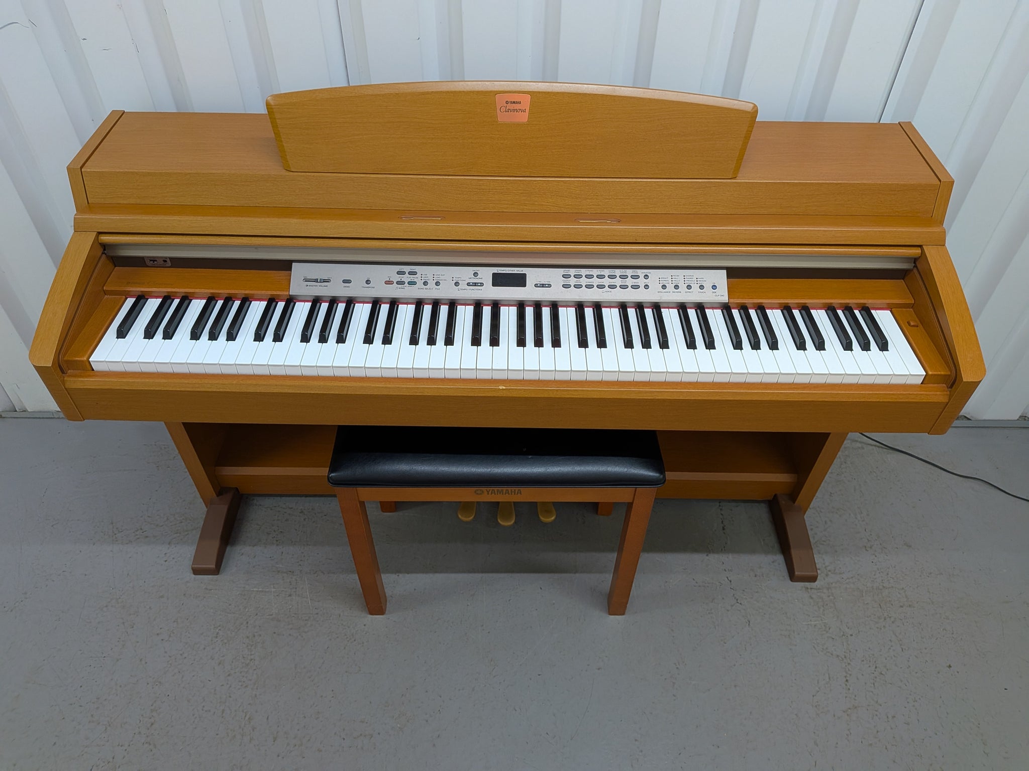 Yamaha Clavinova CLP-240 digital piano and stool in cherry