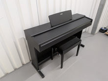 Load image into Gallery viewer, Yamaha Arius YDP-144 digital piano and stool in satin black stock nr 25401
