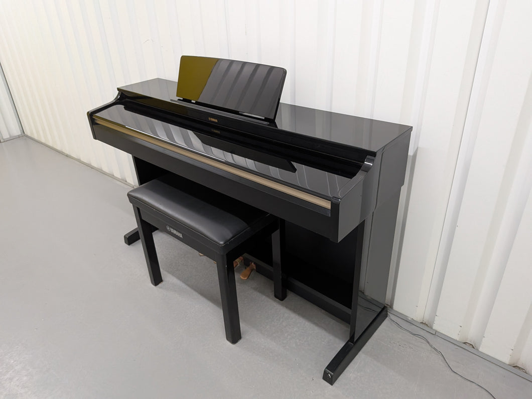 Yamaha Arius YDP-162 Digital Piano and stool in glossy black, clavinova keyboard stock #25403