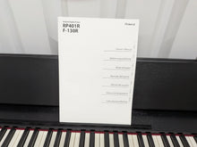 Load image into Gallery viewer, Roland F130R compact slim size Digital Piano and stool in black  stock # 25413
