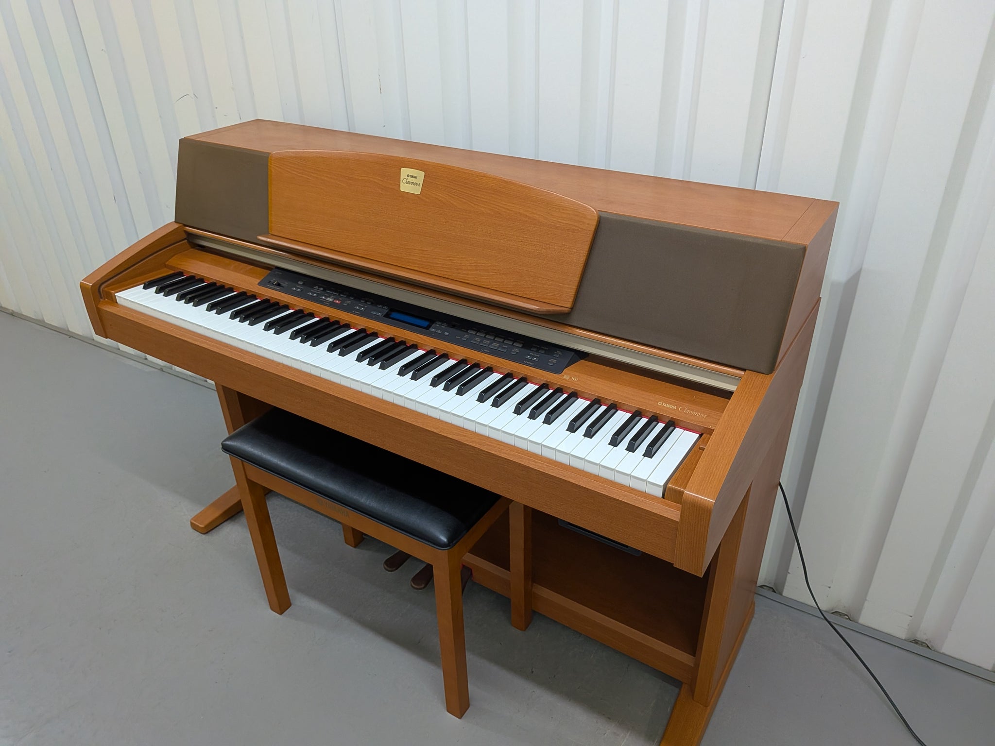 Yamaha Clavinova CLP-970 Digital Piano and stool in cherry wood