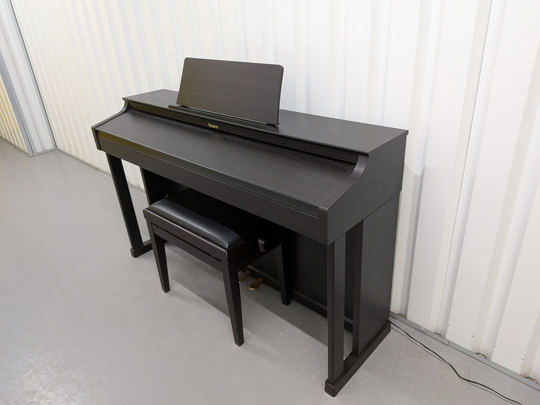 Roland HP302 digital piano and stool in dark rosewood finish stock number 25464