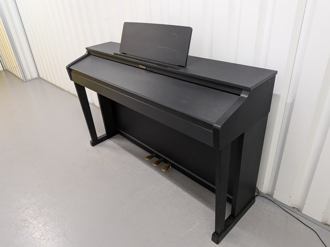 Roland HP503 digital piano and stool in satin black finish stock number 25466