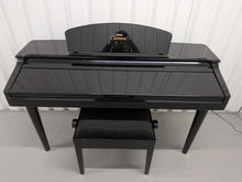 Load image into Gallery viewer, Yamaha Clavinova CVP-109PE Digital Piano and stool in glossy polished black stock #25553
