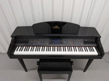 Load image into Gallery viewer, Yamaha Clavinova CVP-109PE Digital Piano and stool in glossy polished black stock #25553
