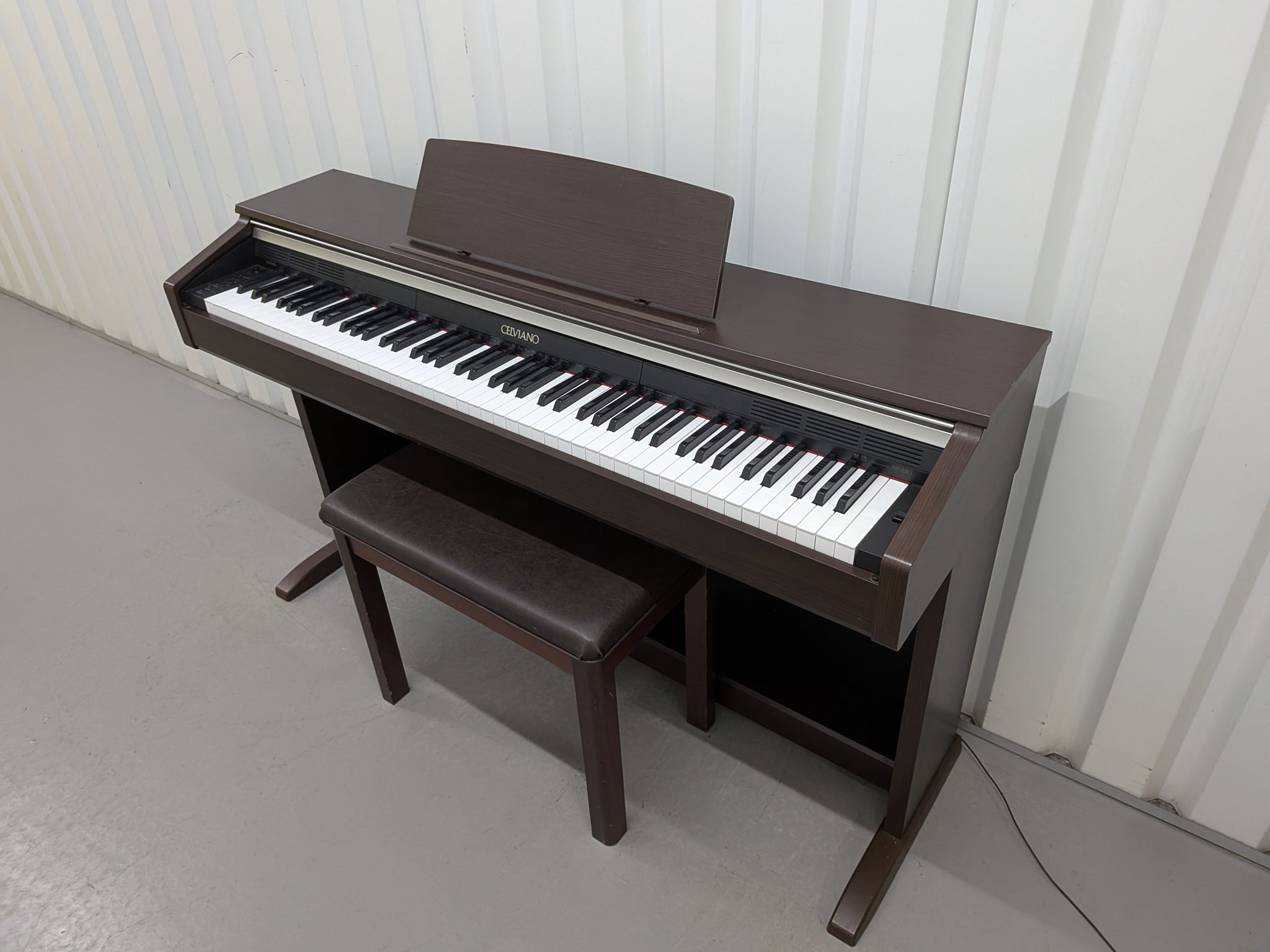 CASIO CELVIANO AP-220 DIGITAL PIANO AND STOOL IN DARK ROSEWOOD