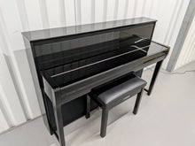 Load image into Gallery viewer, Yamaha Clavinova CLP-685 digital piano and stool in glossy black polished ebony stock #25491
