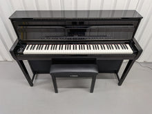 Load image into Gallery viewer, Yamaha Clavinova CLP-685 digital piano and stool in glossy black polished ebony stock #25491
