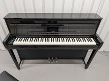 Load image into Gallery viewer, Yamaha Clavinova CLP-685 digital piano and stool in glossy black polished ebony stock #25491
