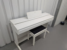 Load image into Gallery viewer, Yamaha Arius YDP-143 Digital Piano and stool in satin white finish stock #25568
