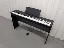 Load image into Gallery viewer, Yamaha P145 Digital Piano and full wooden stand, Black  stock #25573

