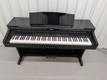 Load image into Gallery viewer, Roland HP-3e Digital Piano and stool in glossy black polished ebony Stock #26045
