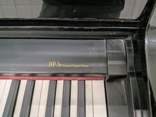 Load image into Gallery viewer, Roland HP-3e Digital Piano and stool in glossy black polished ebony Stock #26045
