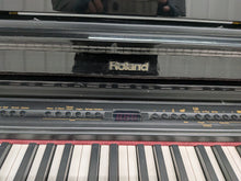 Load image into Gallery viewer, Roland HP-3e Digital Piano and stool in glossy black polished ebony Stock #26045
