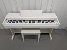 Load image into Gallery viewer, Yamaha Arius YDP-145 digital piano and stool in satin white finish stock nr 26062
