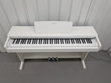 Load image into Gallery viewer, Yamaha Arius YDP-145 digital piano and stool in satin white finish stock nr 26062
