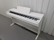 Load image into Gallery viewer, Yamaha Arius YDP-145 digital piano and stool in satin white finish stock nr 26062
