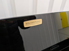 Load image into Gallery viewer, Roland HP508 digital piano and stool in polished glossy black stock number 26064
