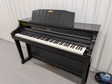 Load image into Gallery viewer, Roland HP508 digital piano and stool in polished glossy black stock number 26064
