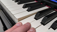 Load image into Gallery viewer, Roland HP508 digital piano and stool in polished glossy black stock number 26064
