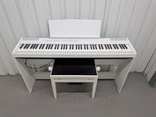 Load image into Gallery viewer, Yamaha P-115 digital portable piano with full stand and 3 pedals white stock #26086
