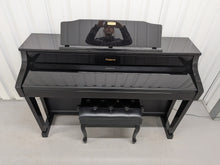 Load image into Gallery viewer, Roland HP508 digital piano and stool in polished glossy black stock number 26096
