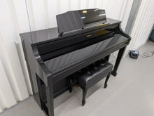 Load image into Gallery viewer, Roland HP508 digital piano and stool in polished glossy black stock number 26096
