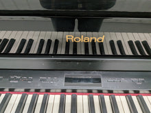 Load image into Gallery viewer, Roland HP508 digital piano and stool in polished glossy black stock number 26096
