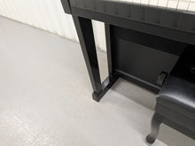 Load image into Gallery viewer, Roland HP508 digital piano and stool in polished glossy black stock number 26096

