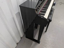 Load image into Gallery viewer, Roland HP506 Digital Piano glossy black wooden action keys + stool Stock nr 26124
