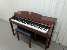 Load image into Gallery viewer, YAMAHA CLAVINOVA CLP-370M DIGITAL PIANO + STOOL IN MAHOGANY stock nr 26125
