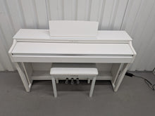 Load image into Gallery viewer, Yamaha Clavinova CLP-625 digital piano and stool in satin white stock #26133
