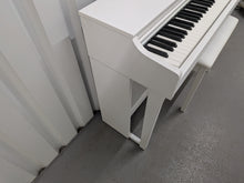 Load image into Gallery viewer, Yamaha Clavinova CLP-625 digital piano and stool in satin white stock #26133
