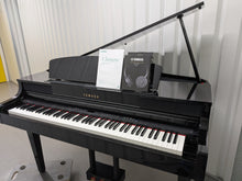 Load image into Gallery viewer, Yamaha Clavinova CLP-465GP in polished glossy black + stool. stock number 26134
