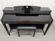 Load image into Gallery viewer, YAMAHA CLAVINOVA CLP-370PE DIGITAL PIANO + STOOL IN GLOSSY BLACK stock nr 26193
