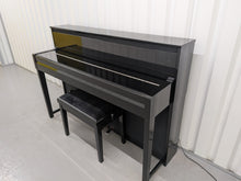 Load image into Gallery viewer, Yamaha Clavinova CLP-585 digital piano and stool in glossy black  stock #26208
