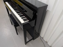 Load image into Gallery viewer, Yamaha Clavinova CLP-585 digital piano and stool in glossy black  stock #26208
