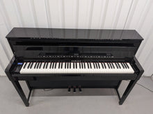 Load image into Gallery viewer, Yamaha Clavinova CLP-585 digital piano and stool in glossy black  stock #26208
