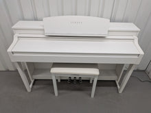 Load image into Gallery viewer, Yamaha Clavinova CSP-150 Digital Piano and stool in satin white stock nr 26207
