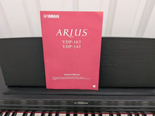Load image into Gallery viewer, Yamaha Arius YDP-163 Digital Piano and stool in satin black clavinova keyboard stock # 26248
