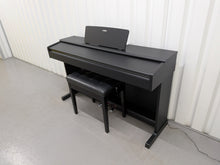 Load image into Gallery viewer, Yamaha Arius YDP-144 digital piano and stool in satin black stock #26247
