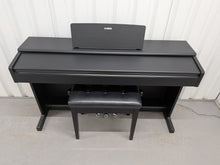 Load image into Gallery viewer, Yamaha Arius YDP-144 digital piano and stool in satin black stock #26247
